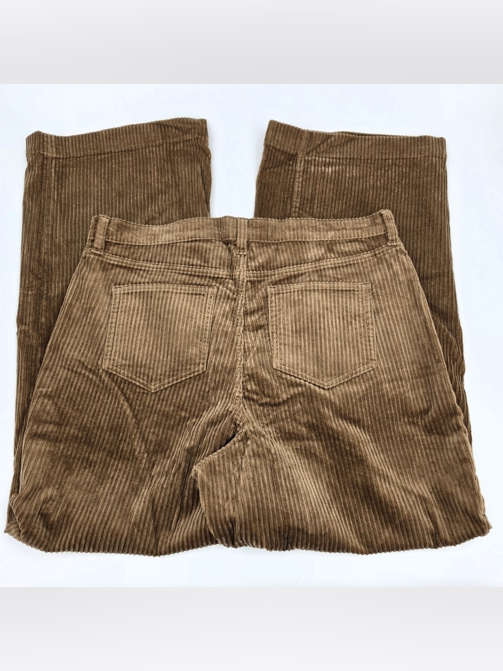 Lands End High Rise Wide Leg Corduroy Pants Womens Size 18 Camel Tan Pockets - Picture 7 of 8